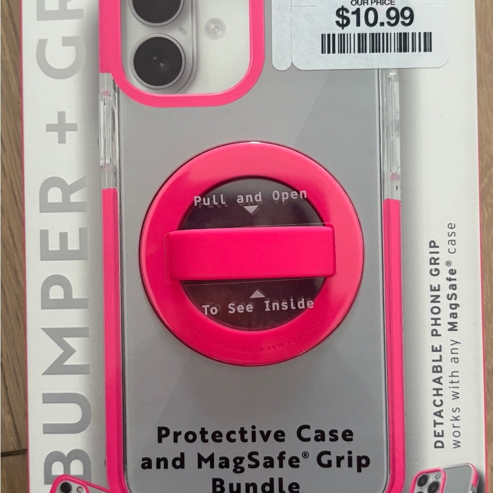 MVMT Pink and Clear Phone Case with MagSafe Grip